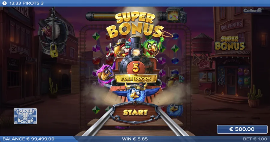 Pirots 3 bonusspel Free Drops