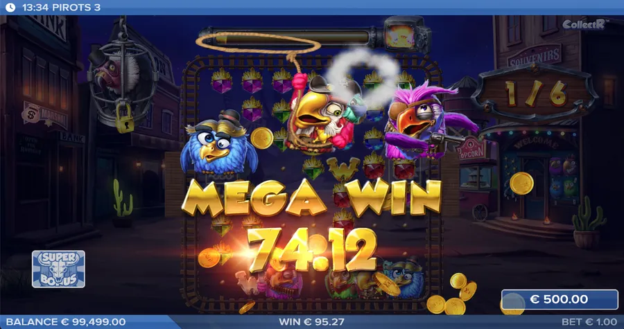Pirots 3 Mega Win-vinst