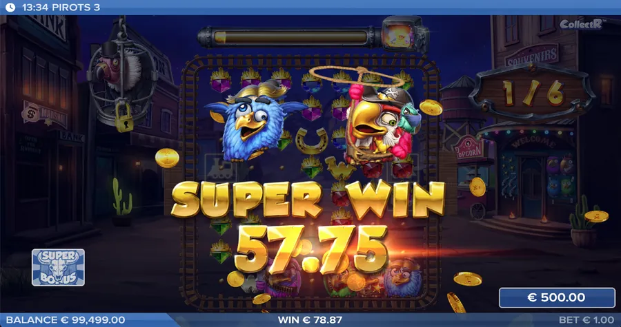 Pirots 3 Super Win-vinst